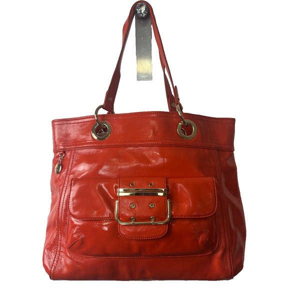 Milly Handbags - NWT MILLY Large Orange Patent Leather Satchel Purse Bag $465 Handbag Designer